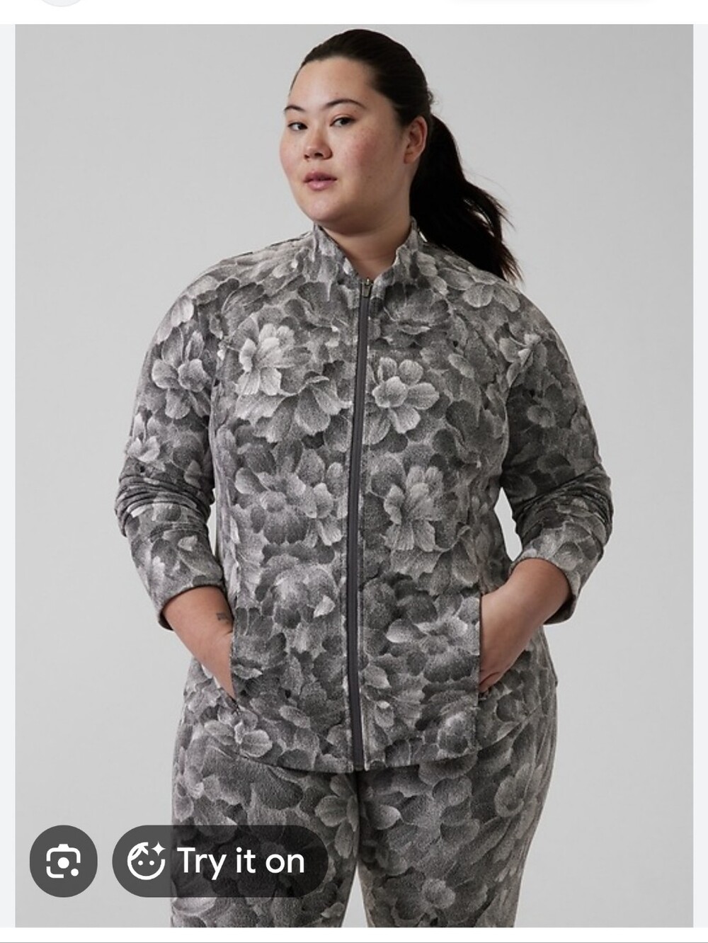 Athleta Salutation Floral Textured Jacket